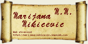 Marijana Mikićević vizit kartica